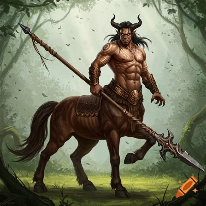 A centaur with a spear in his hand