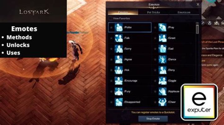 all emotes in lost ark