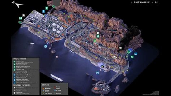All extraction points on the Lighthouse map in Escape from Tarkov