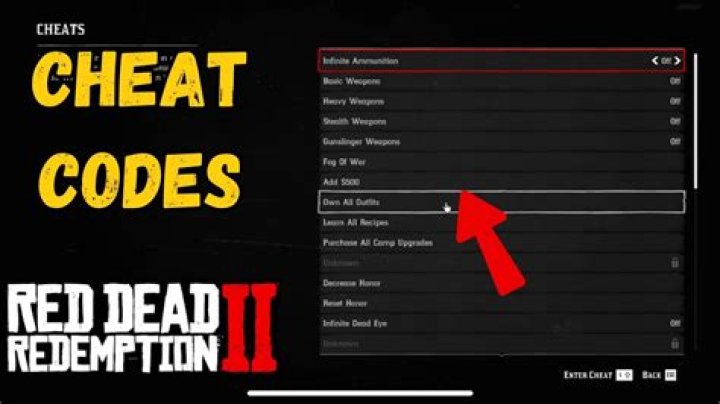 All Red Dead Redemption 2 Cheat Codes September 2021