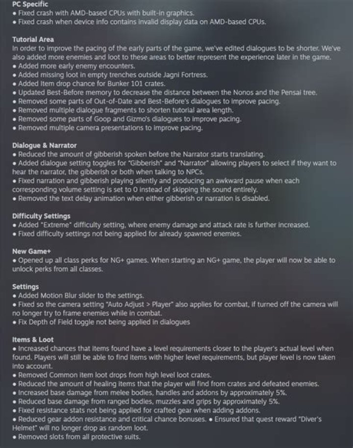
Biomutant Update 1.4 Patch Notes (PC)