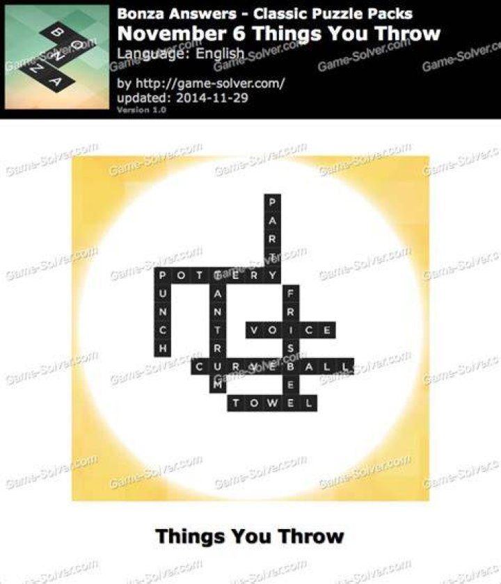 Bonza November 6 Things You Throw Bonza November 6 Things You Throw