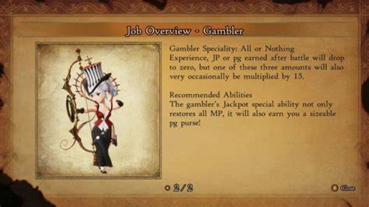 
Bravely Default 2: Gambler Guide