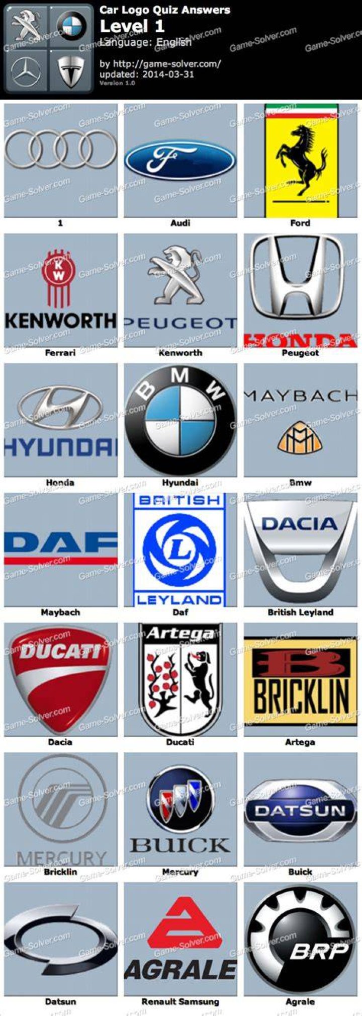 Car Logo Quiz Level 1 Car Logo Quiz Level 1