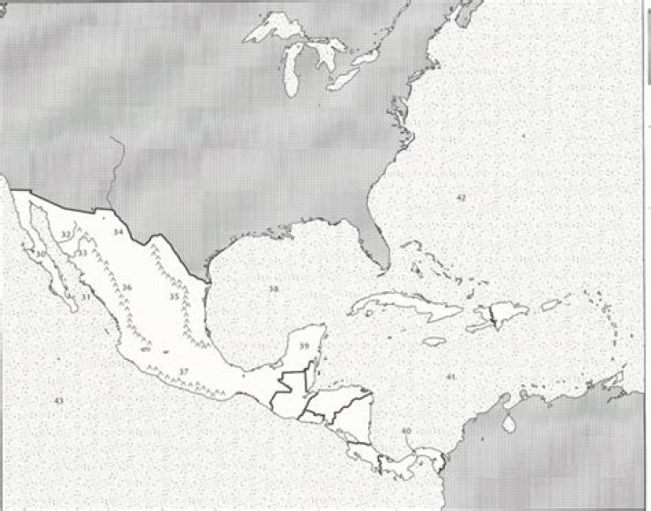 Central America Physical Map Test Study Guide Quiz