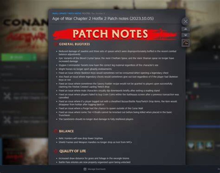 
Conan Exiles Update 1.75 Patch Notes