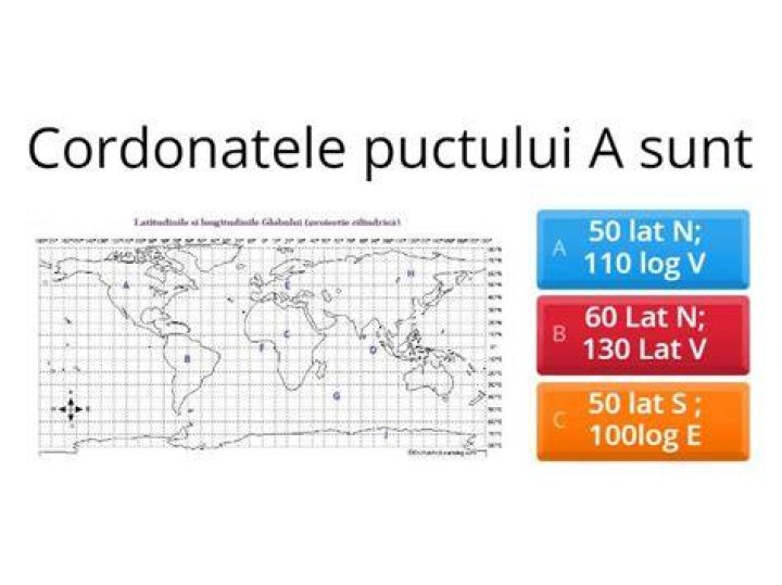 Coordonate geografice Quiz