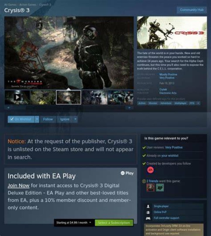 
Crysis 3 Revealed on Origin