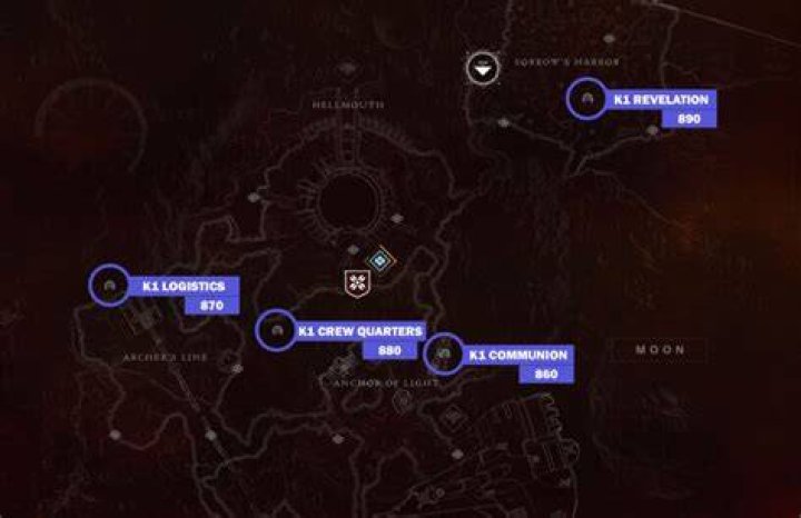Destiny 2: Shadowkeep Lost Sectors Moon Locations