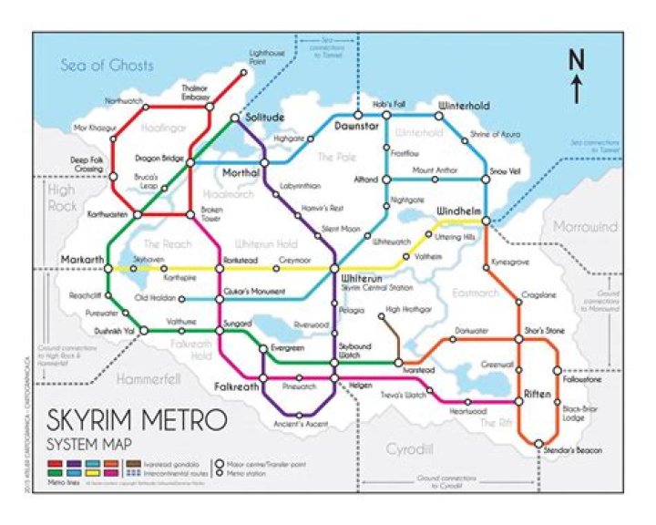 Elder Scrolls Fan Creates Skyrim Metro Map
