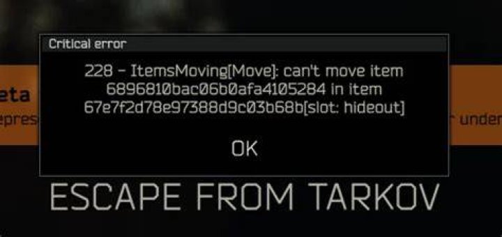 escape from tarkov critical error receiving profile data fix