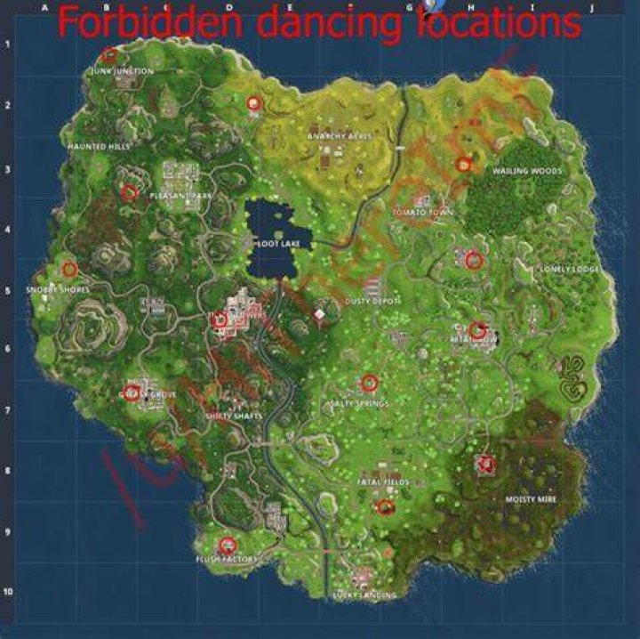 Fortnite Forbidden Dance Spot Map