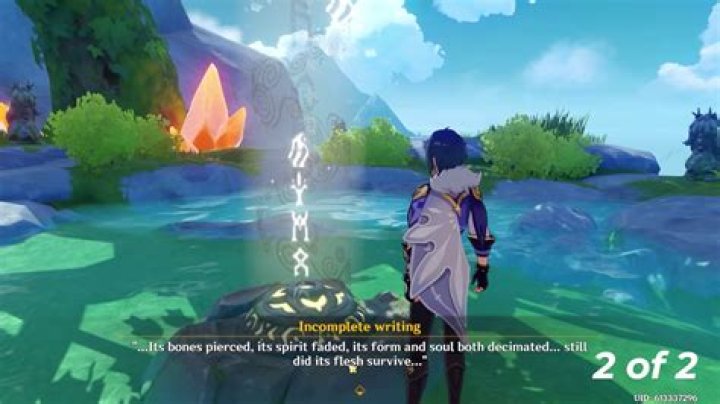 Genshin Impact Incomplete Writing second puzzle solution