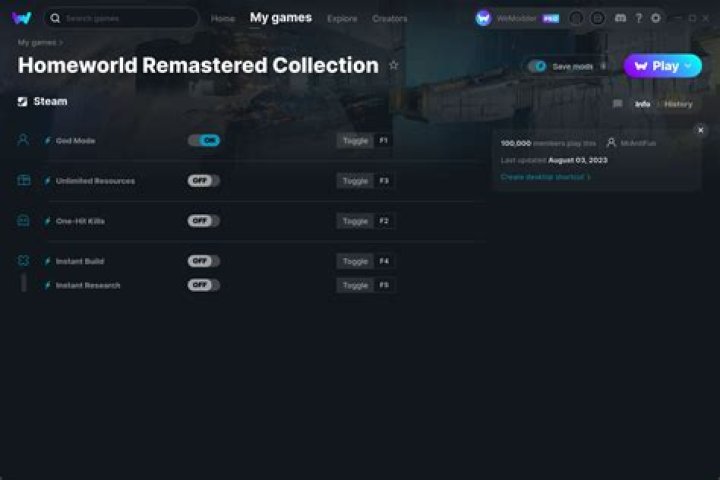 Homeworld Remastered Collection PC Cheats