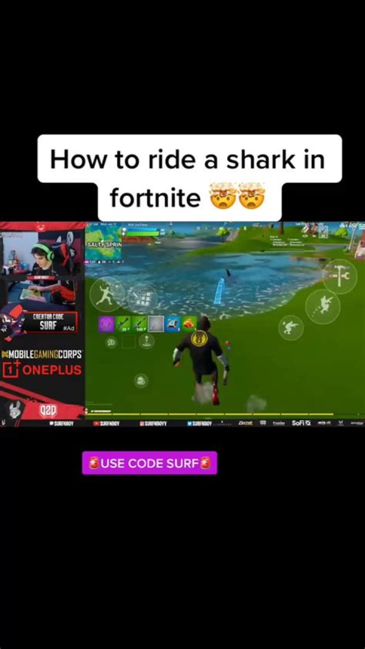 how to ride a shark in Fortnite