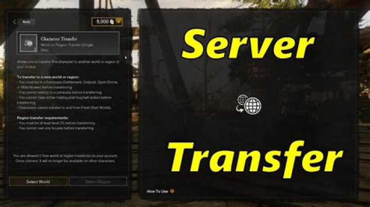 How To Transfer New World Server Characters?