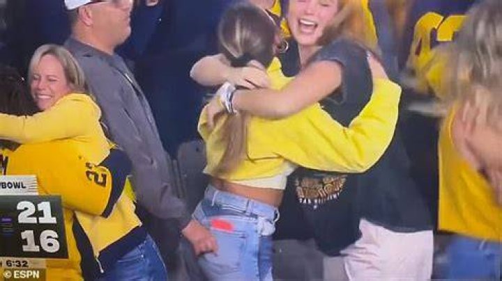 J.J. McCarthy’s Girlfriend, Dad Cause A Stir At Michigan Game (Video) 1