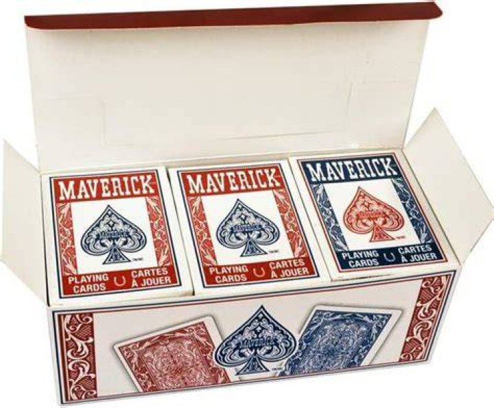 Maverick Standard Playing Cards 12 Pack, Poker Size Standard Index, 12 Decks of Cards (6 Blue and 6 Red)
