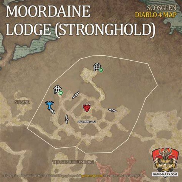 Moordaine Lodge (Stronghold) Map for Diablo 4