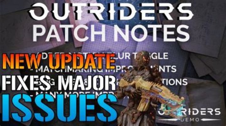 Outriders First Patch notes update April 8 2021