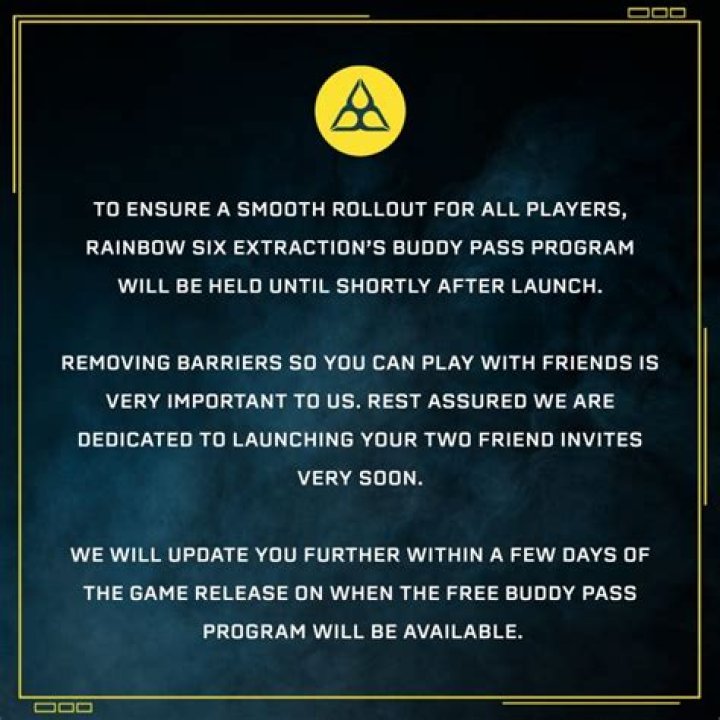 
Rainbow Six Extraction Buddy Pass Delayed: Friend Invites “Coming Soon”