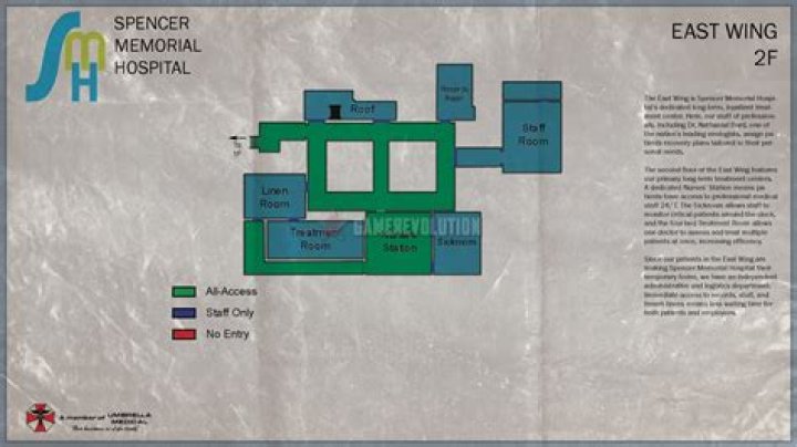 RE3 Remake Hospital 2F Map