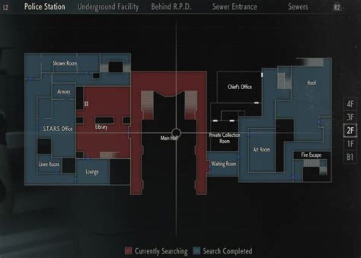 RE3 Remake RPD 2F Map