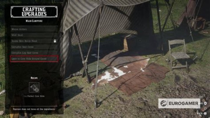 Red Dead Redemption 2 camp upgrades list, how to get Leather Working Tools