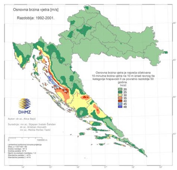RUŽA VJETROVA U HRVATSKOJ