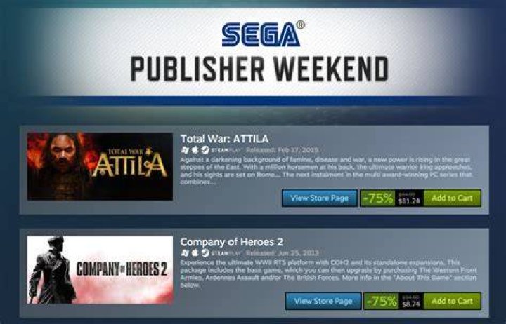 Sega Steam Publisher Weekend 2016