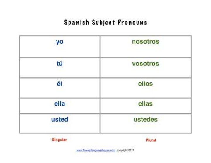 Spanish 1 Subject Pronouns