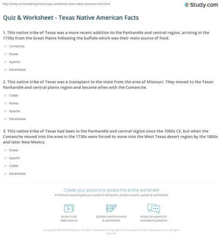 Texas Native American Tribes Quiz