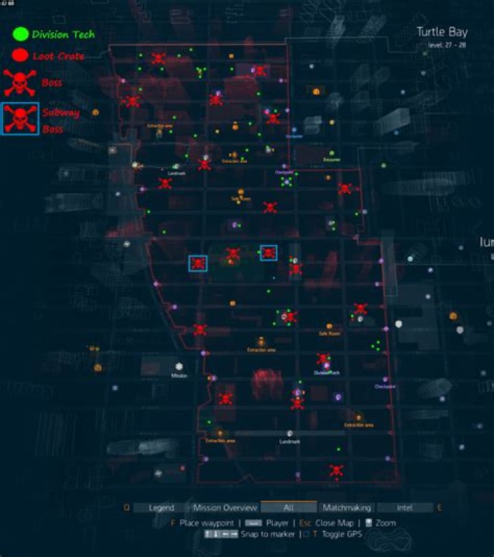 The Division Guide: Dark Zone Bosses, Division Tech and Loot Chests Map
