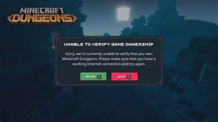 Unable to verify game ownership - Minecraft Dungeons error code explained