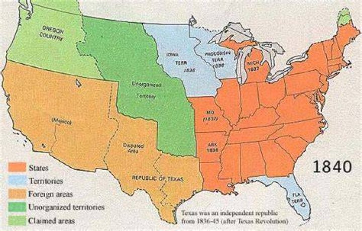 US Map 1840 Quiz