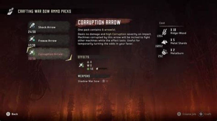 Where to find Corruption Arrows in Horizon Zero Dawn