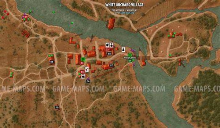 White Orchard Village Map - The Witcher 3