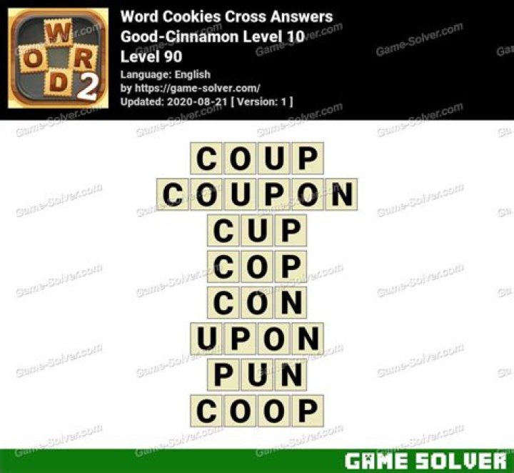 Word Cookies Cross Good-Cinnamon Level 12 Answers