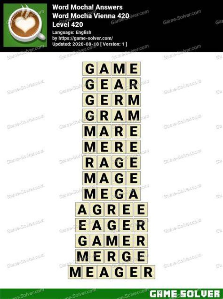 Word Mocha Vienna 405 Answers Word Mocha Vienna 405 Answers
