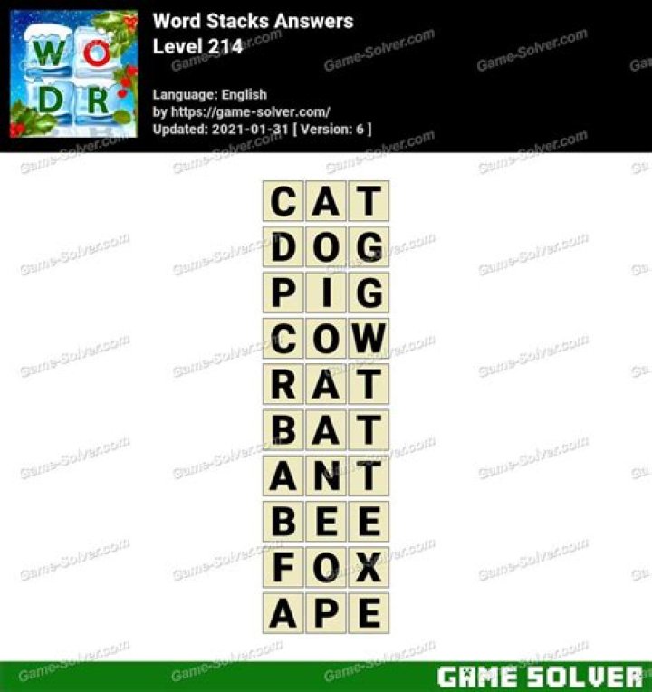 Word Stacks Level 2143 Answers