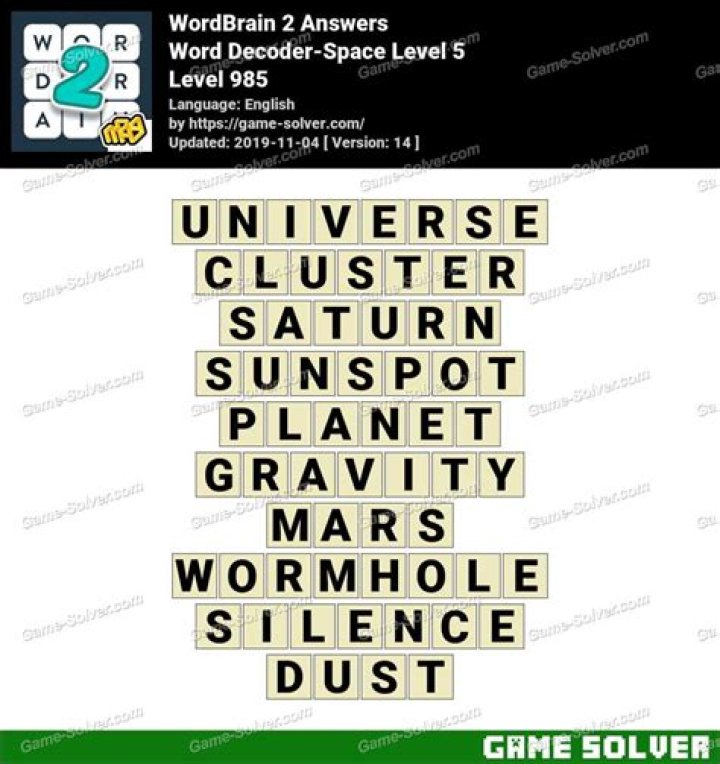 WordBrain 2 Word Supernova-Fishing Level 5 Answers WordBrain 2 Word Supernova-Fishing Level 5 Answers