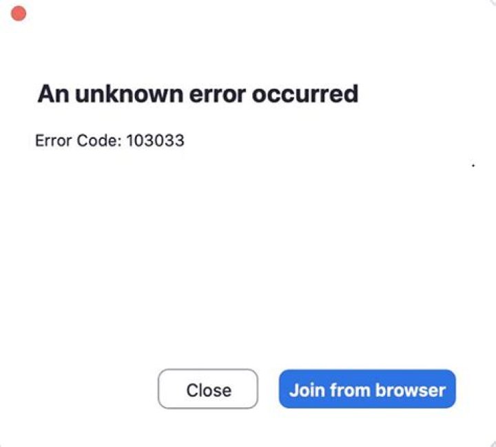 Zoom error code 103033 fix